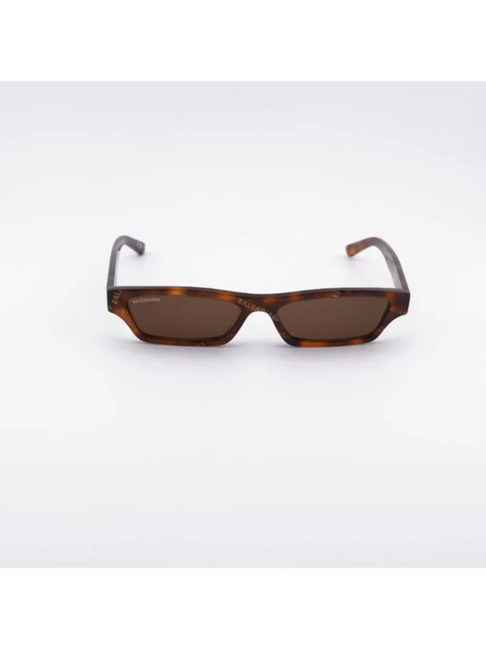 Balenciaga BB0075S 002 Sunglasses Havana Rectangle Frame, Brown Lenses